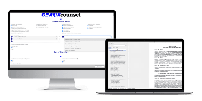 Estate Planning Library dashboard